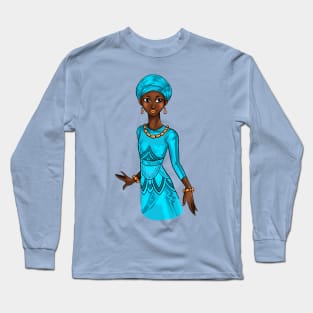 Black is Beautiful - Nigeria African Girl in traditional outfit Long Sleeve T-Shirt